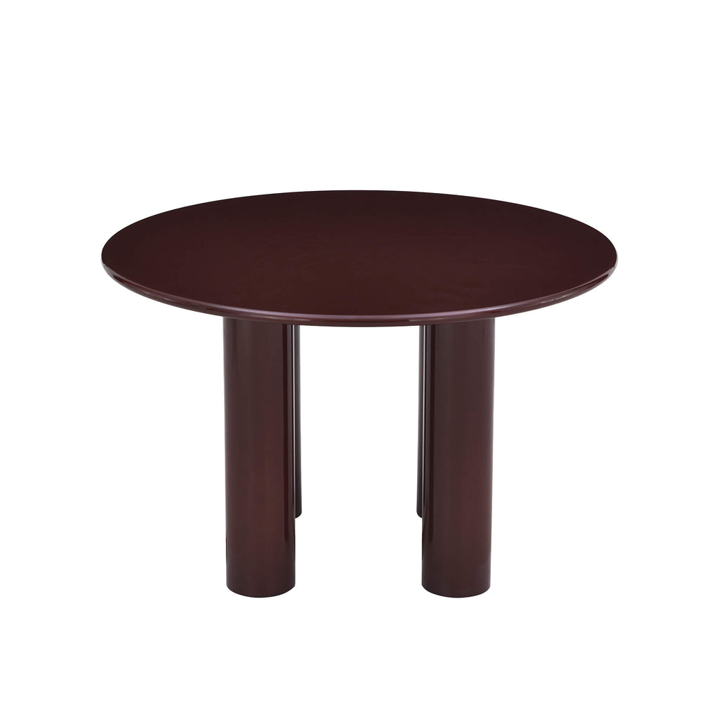 Nori - Round Dining Table - Lacquered - Brown