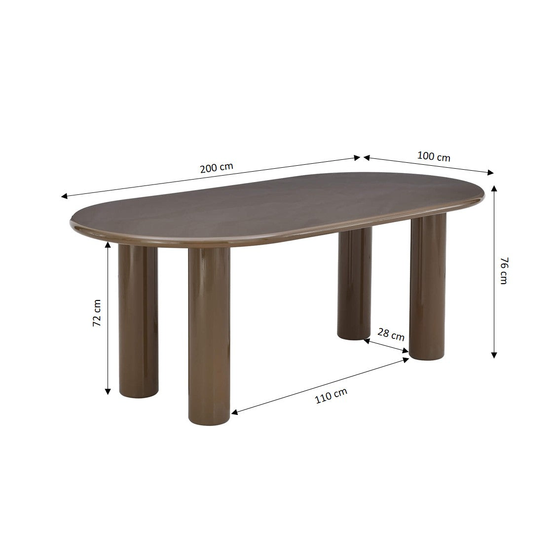 Nori - Table De Séjour - Laqué - Vert