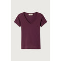 Camiseta ajustada de cuello en V - Uva - Mujer