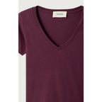 Camiseta ajustada de cuello en V - Uva - Mujer