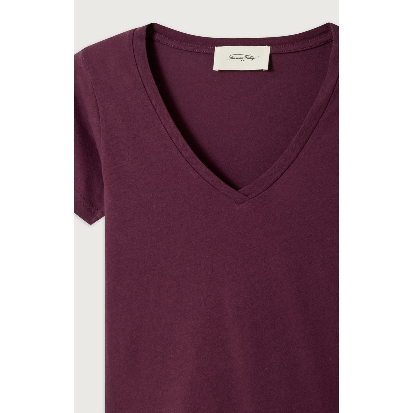 Camiseta ajustada de cuello en V - Uva - Mujer