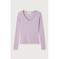 T-Shirt Ajuste Col V - Lilas - Femme