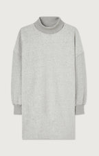 American Vintage - Short Dress LS High Neck - Heathered Grey - Women