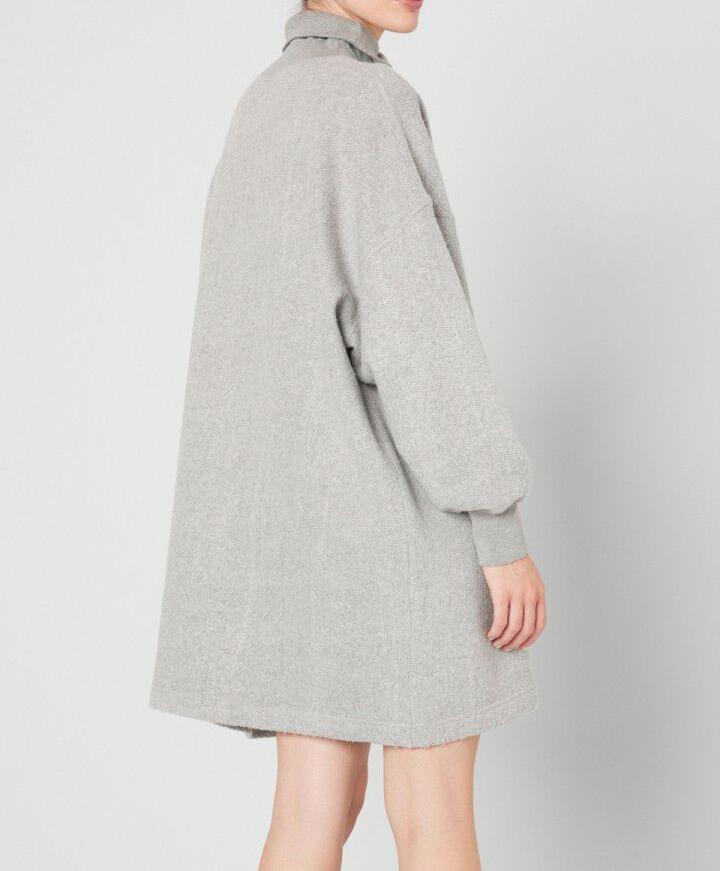 American Vintage - Short Dress LS High Neck - Heathered Grey - Women