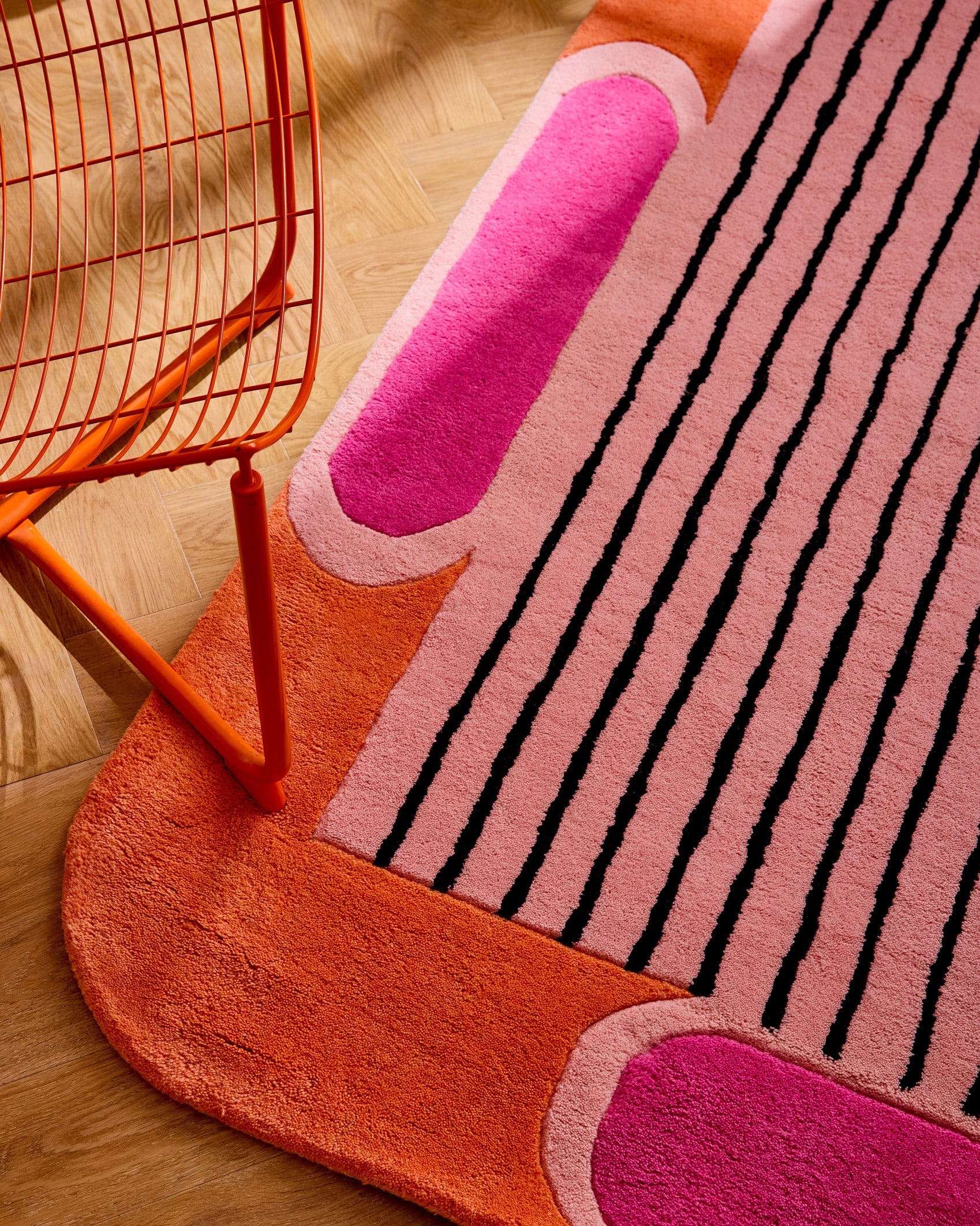 Nuage sucré – Tapis en laine – Orange Nuage sucré
