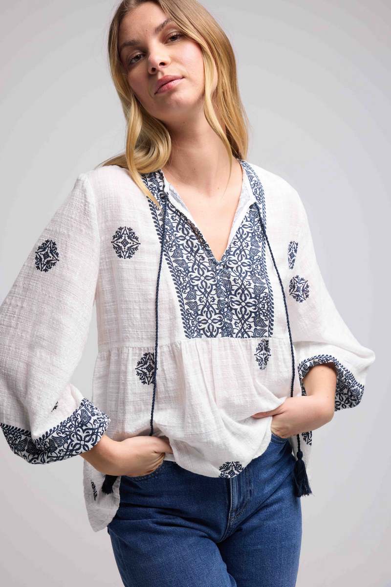 Blouse - Blanc Et Marine