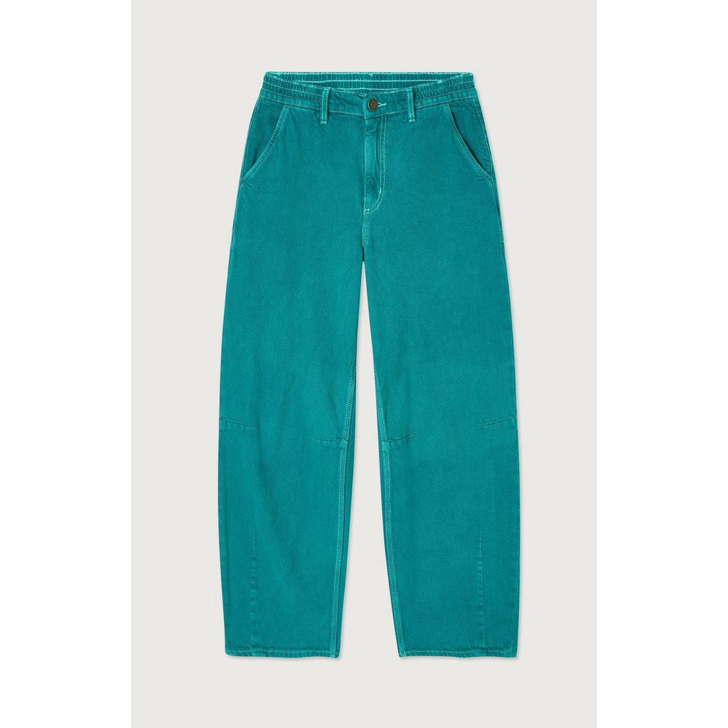Long 5-Pocket Trousers - Over-Dyed Emerald - Women