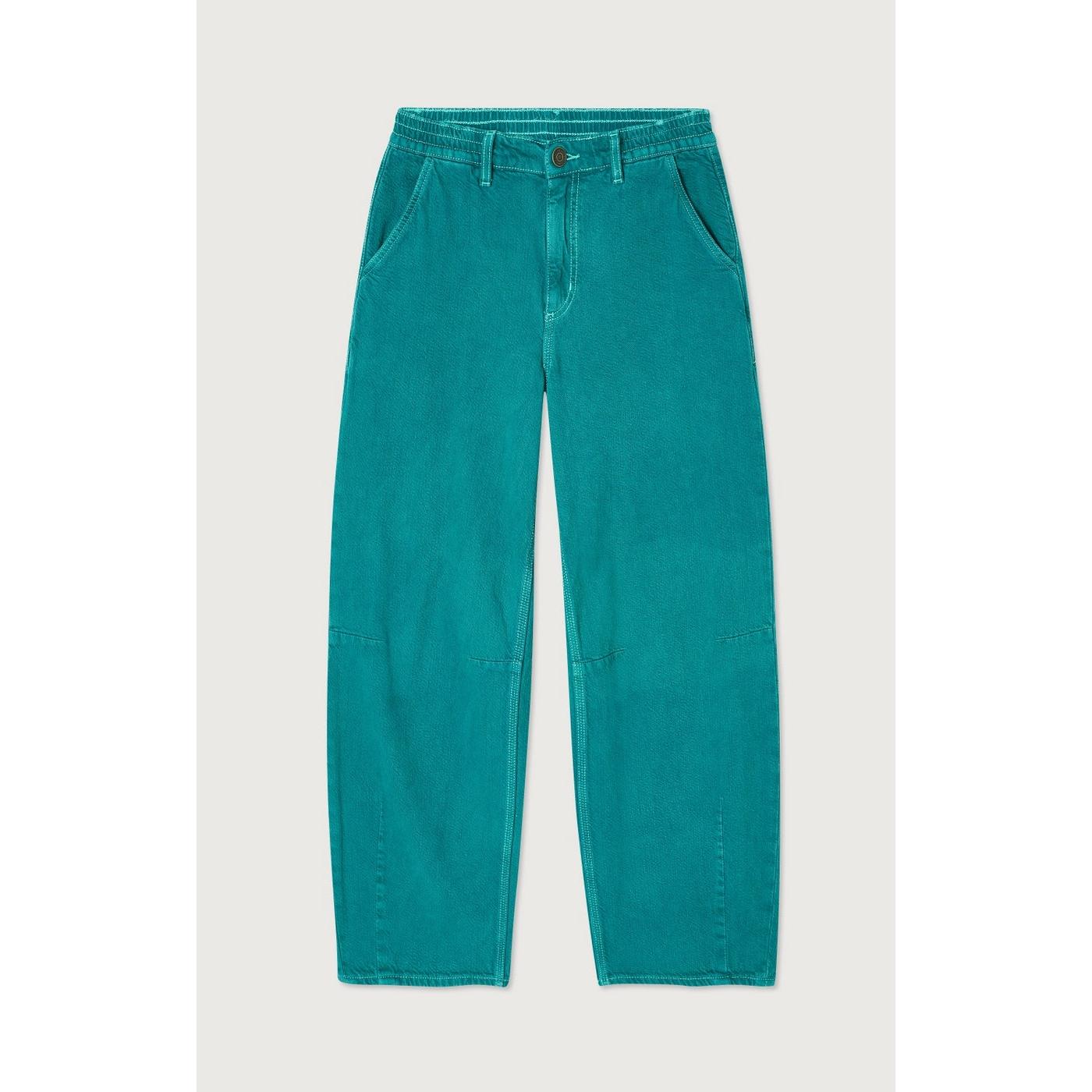Long 5-Pocket Trousers - Over-Dyed Emerald - Women