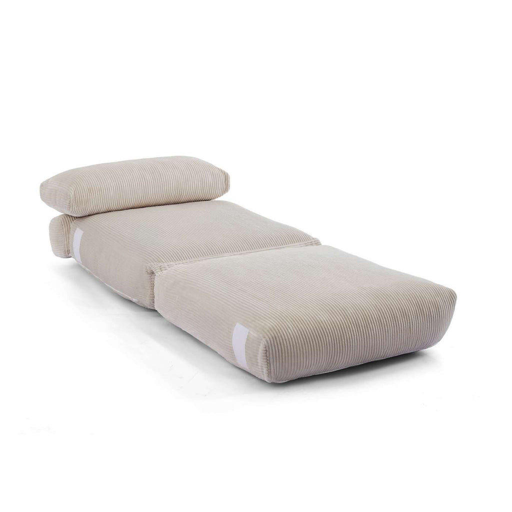 Nyx - Gecomprimeerde 1-Zits Slaapfauteuil Van Schuim - Ribfluweel - Beige
