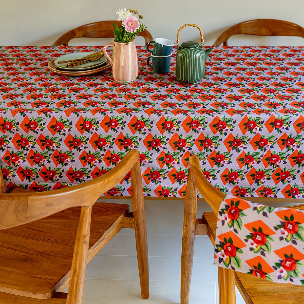 Suzie - Square Tablecloth - Cotton - Lilac