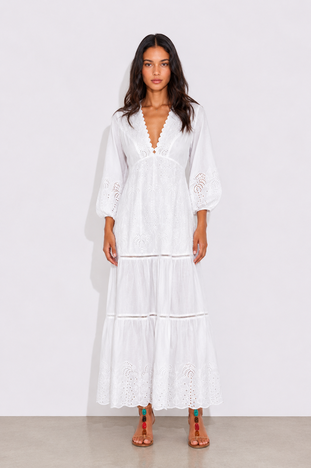 Vestido Natasha - Schiffli Blanco