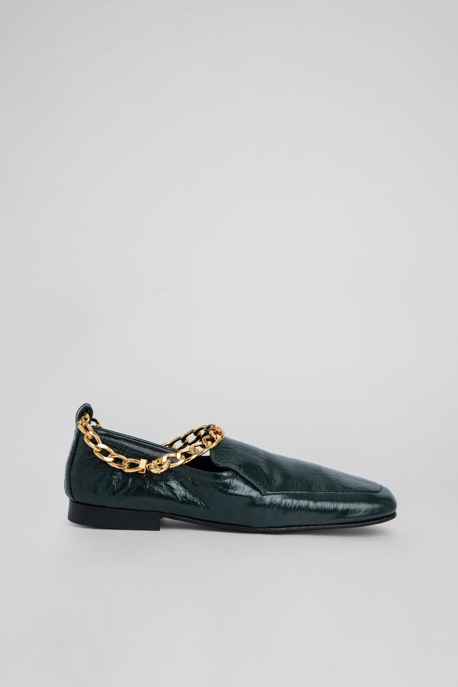 Nick Shoes Green Crinkled Leather