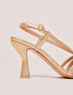Ninon M gold leather heeled sandal - M.Moustache
