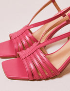 Sandalia tacón piel Ninon M fucsia - M.Moustache
