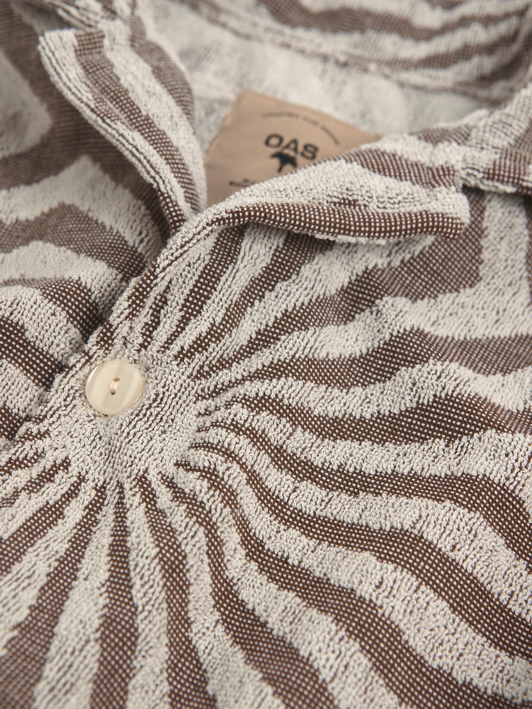 Camisa Cortado Cuba Terry Marrón