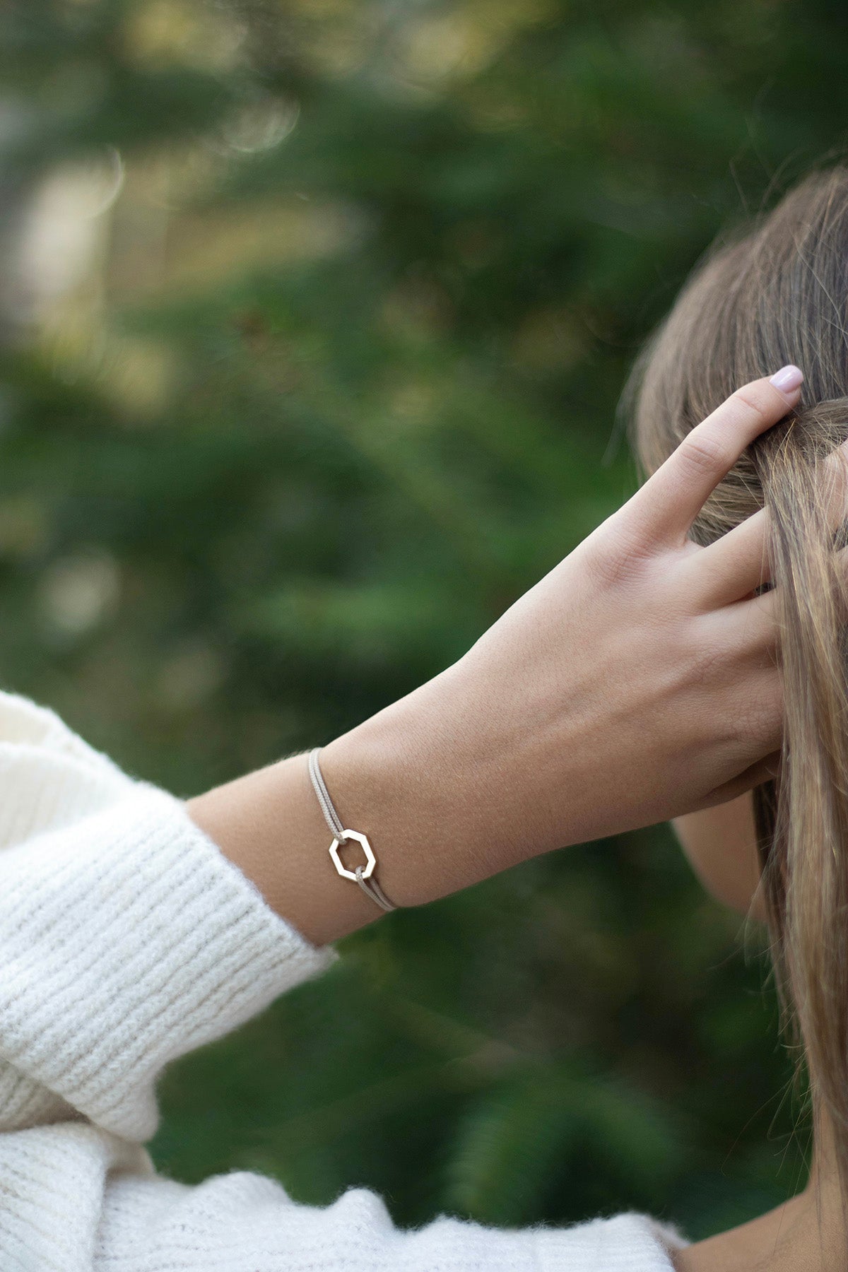 Bracelet Sphère - Beige & Blanc