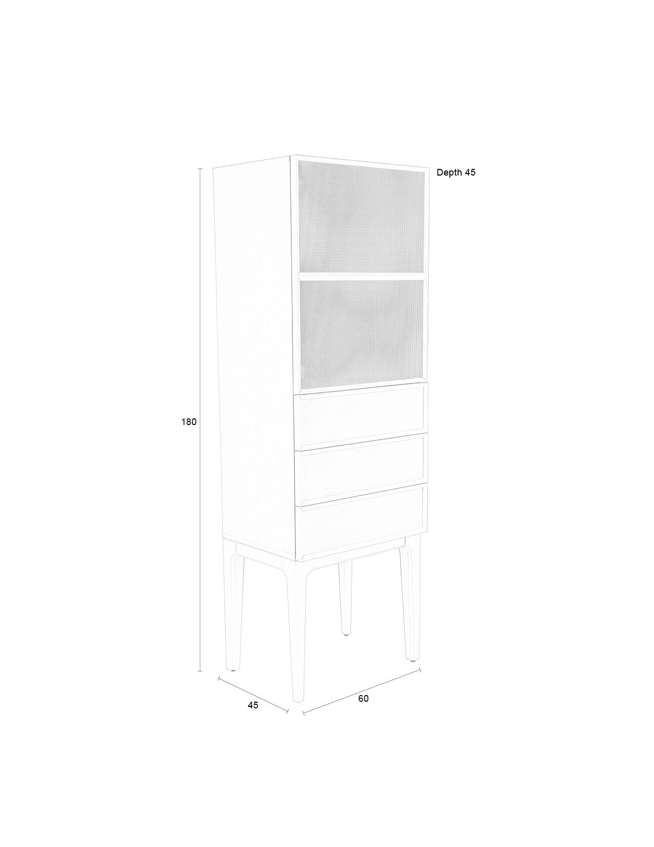 June 1 Puerta 3 Cajones - Armario - Roble macizo - Beige