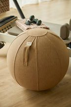 Ballon De Fitness Avec Housse Et Pompe À Main - Marron