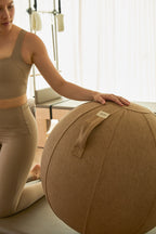 Ballon De Fitness Avec Housse Et Pompe À Main - Marron