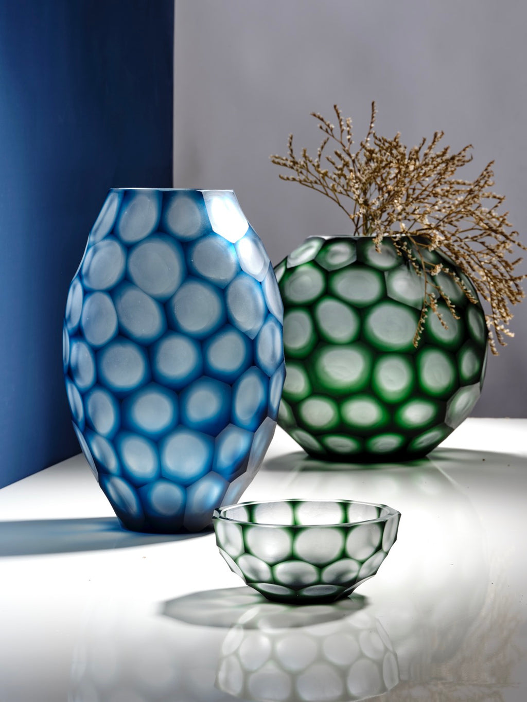 Geode - Vase Ovale - Bleu