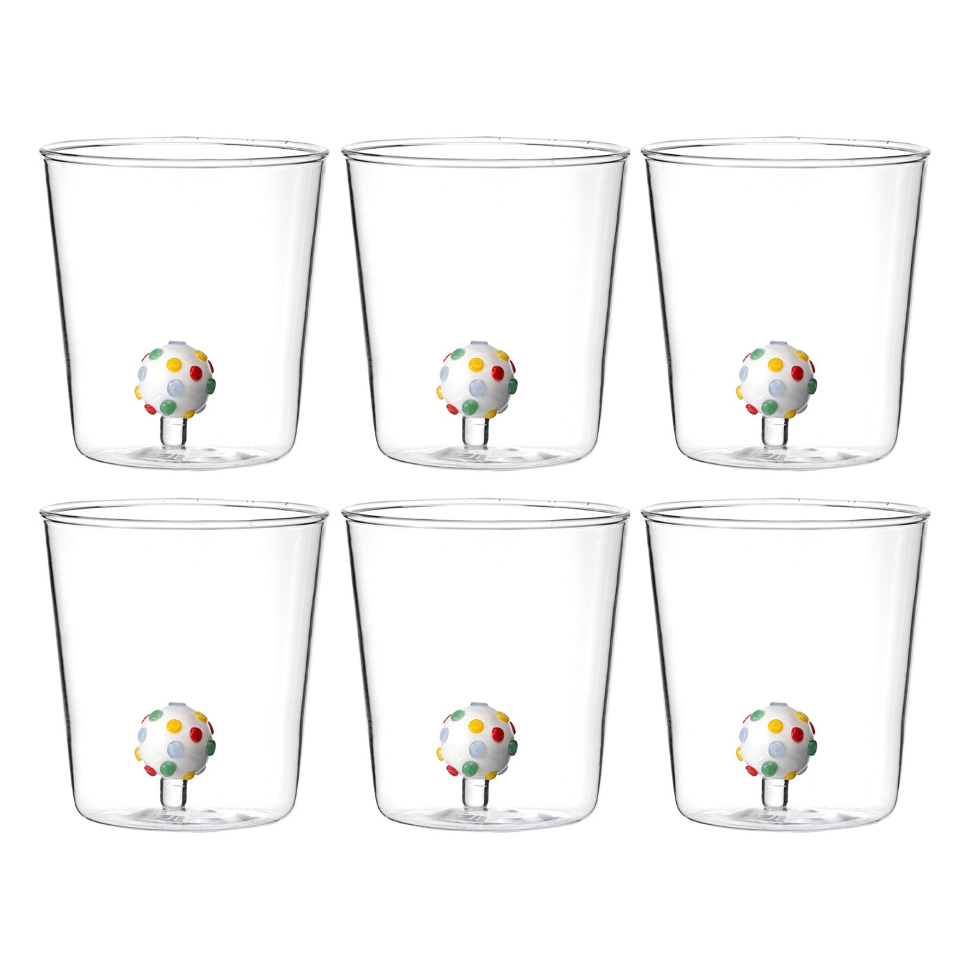 Candies Bonbon - Lot De 6 Verres Décorés - H9,3 Cm