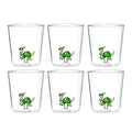 Dinos Parasaurolophus - Lot De 6 Verres Décorés - H9,3 Cm