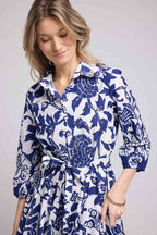 Short Mid-Length Sleeve Dress - Navy