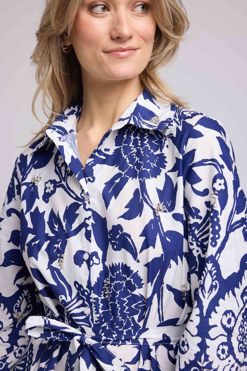Short Mid-Length Sleeve Dress - Navy