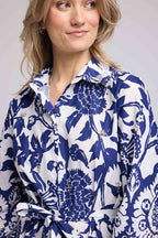 Short Mid-Length Sleeve Dress - Navy