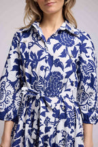 Short Mid-Length Sleeve Dress - Navy
