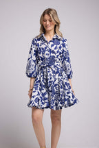 Short Mid-Length Sleeve Dress - Navy