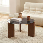 Olie - Table Basse - Verre Trempé - Noir