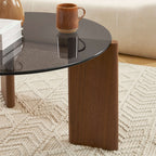 Olie - Table Basse - Verre Trempé - Noir