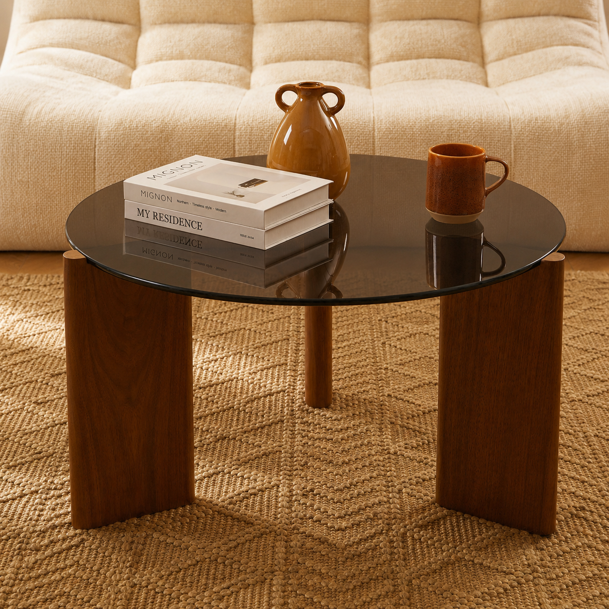 Olie - Coffee Table - Tempered Glass - Black