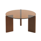 Olie - Table Basse - Caramel Et Placage Noyer