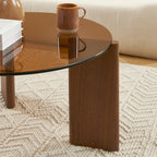 Olie - Table Basse - Caramel Et Placage Noyer