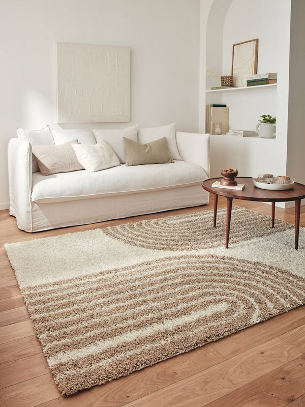 Alfombra Shaggy Olympe 1069 - Estampado Geométrico - Beige - Interior