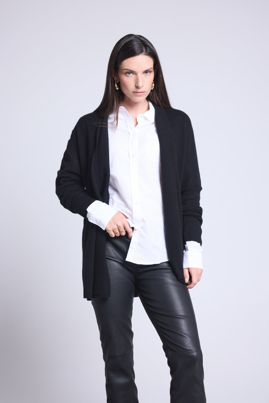 Cárdigan tubular Ophelia - Negro - Mujer