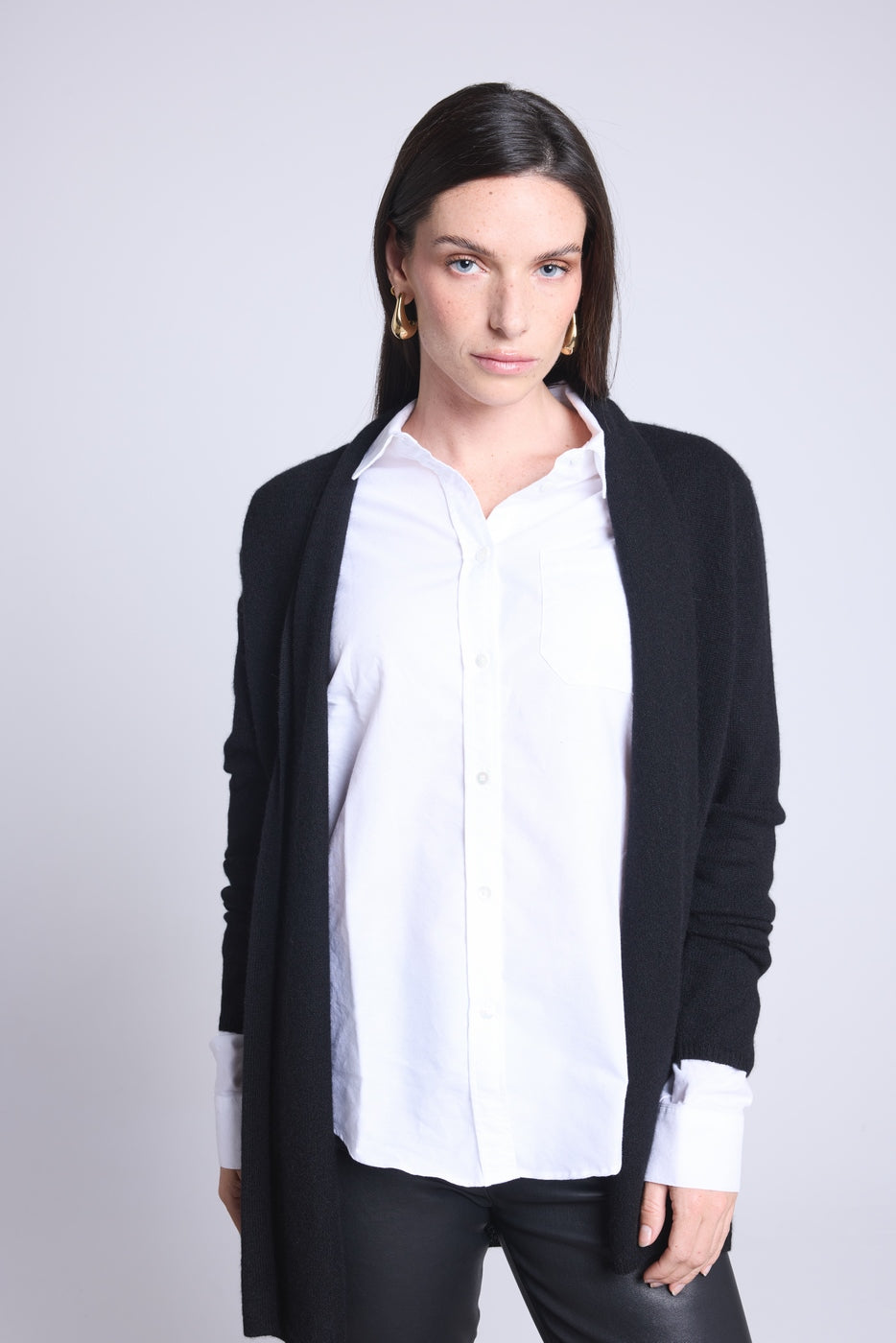 Cárdigan tubular Ophelia - Negro - Mujer