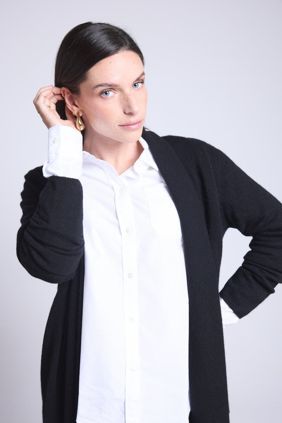 Cárdigan tubular Ophelia - Negro - Mujer