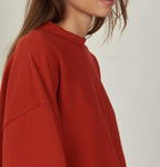 American Vintage - Sweat ML Col Rond - Noyer - Femme