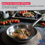 Poêle À Frire En Inox 18/10 Sans Revêtement Elo Profi Therm - Gris
