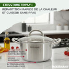 Casseruola Alta In Acciaio Inox 18/10 Triply Fackelmann Vita3 - Inox