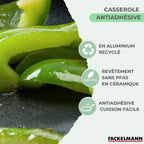 Casserole Aluminium Revêtement Céramique Antiadhésif Sans Pfas Fackelmann Brandao - Noir/Vert