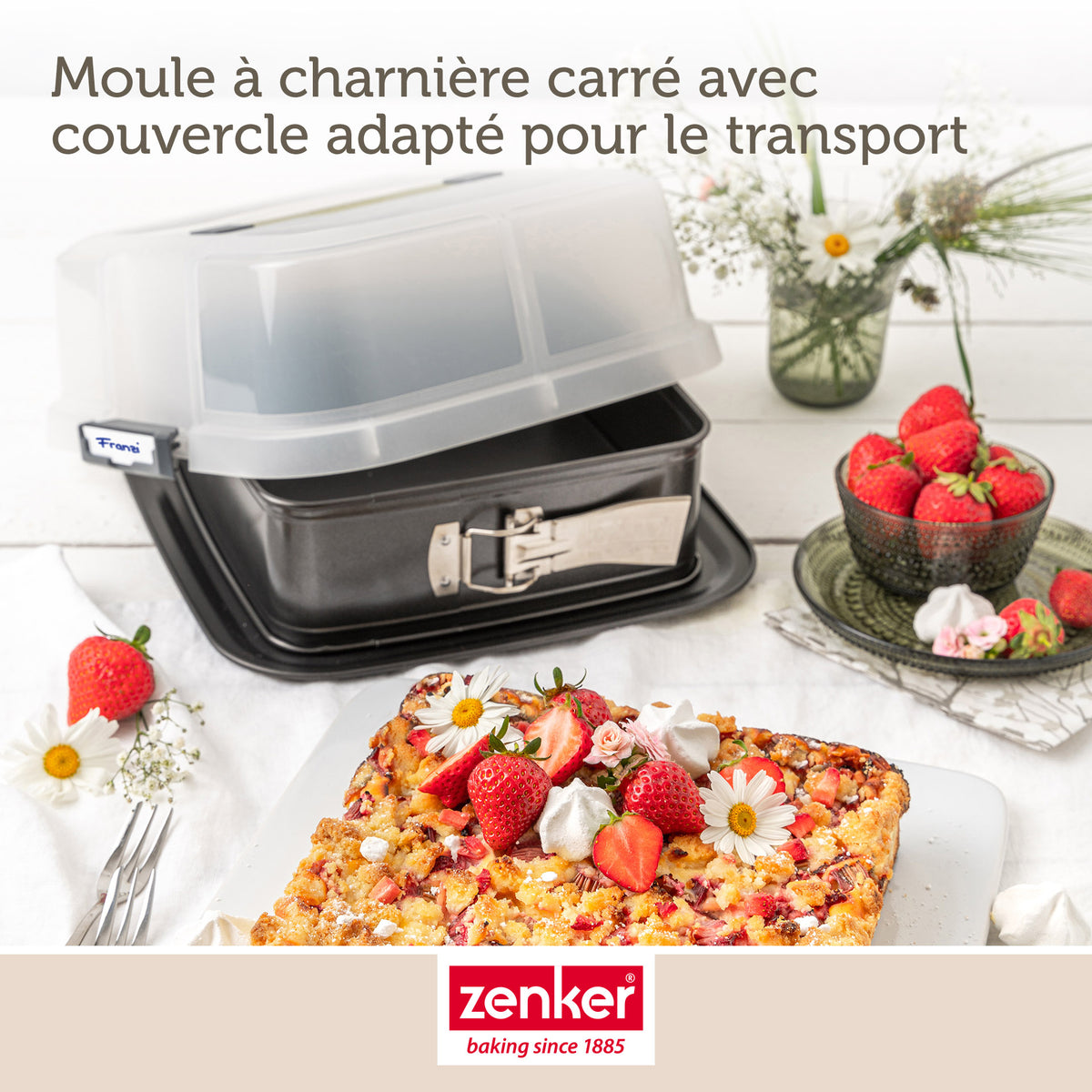 Stampo Apribile Quadrato Con Coperchio Zenker Bake Click And Go - Nero