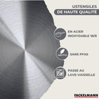Set Poêle Et 3 Casseroles En Inox Fackelmann Geneva - Inox/Noir