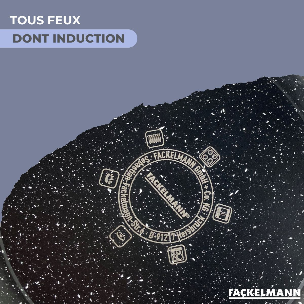 Poêle Fonte Alu Revêtement Antiadhésif Céramique Sans Pfas Fackelmann - Noir/Gris