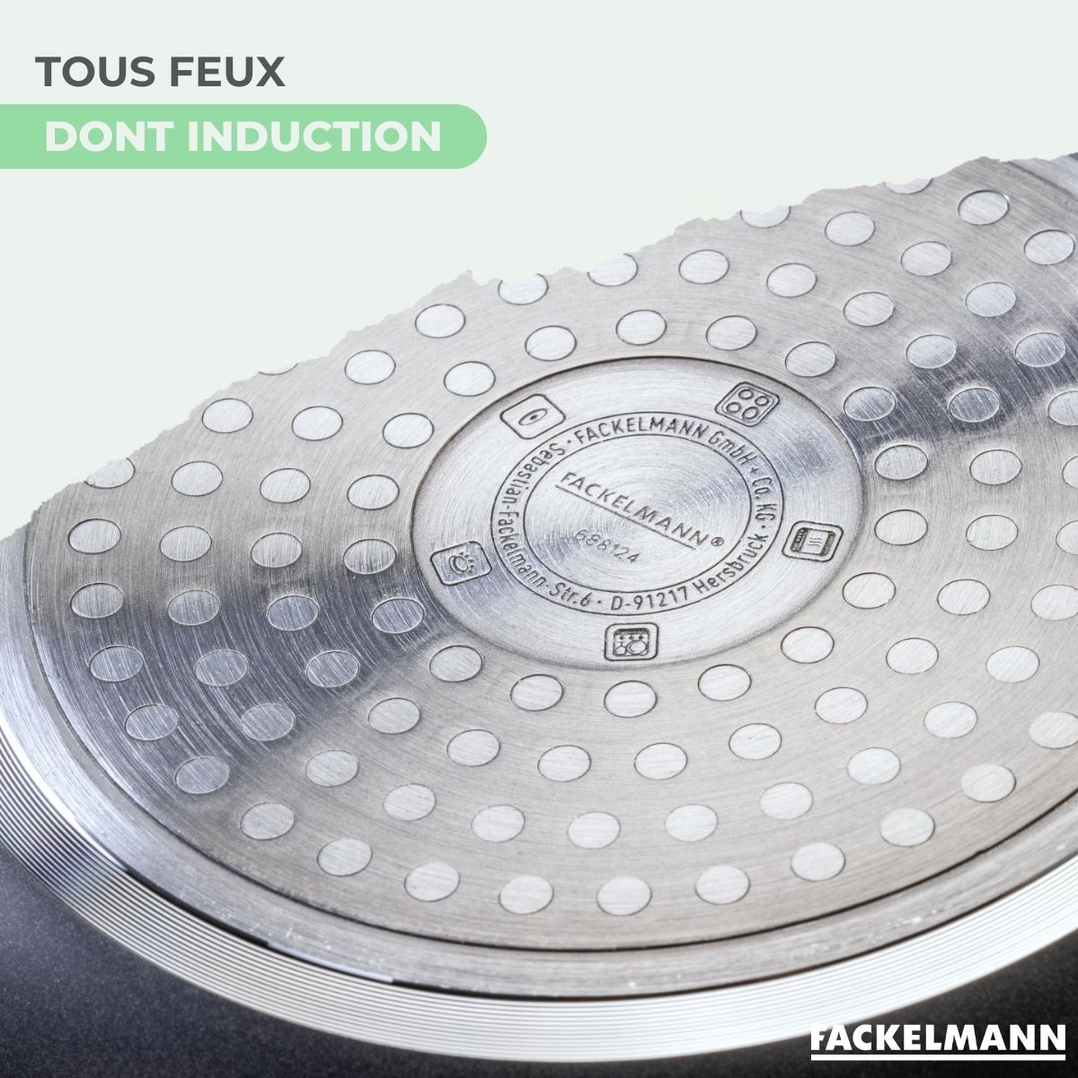 Wok Aluminium Revêtement Céramique Antiadhésif Sans Pfas Fackelmann Brandao - Noir/Vert