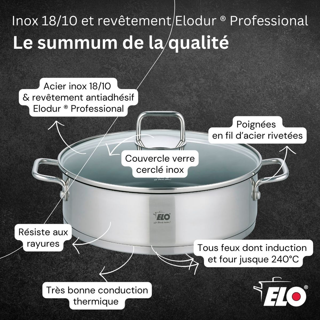 Sautoir En Acier Inoxydable 18/10 Antiadhésif Elo Citrin - Inox