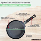 Crêpière Aluminium Revêtement Céramique Antiadhésif Sans Pfas Fackelmann Brandao - Noir/Vert